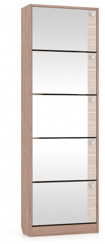 тумба для обуви мд-5 с зеркальными дверками, цвет ясень шимо тёмный/ясень шимо светлый во Владикавказе