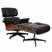 кресло eames style lounge chairчерное с коричневым во Владикавказе