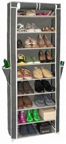 этажерка для обуви artmoon "carrie", с нетканым чехлом, 9 полок, цвет: серый во Владикавказе