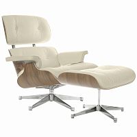 кресло eames style lounge chair & ottoman кремовое во Владикавказе