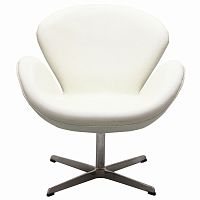 кресло swan chair экокожа белое во Владикавказе