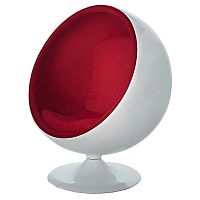 кресло-шар eero ball chair бело-красное во Владикавказе