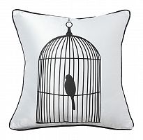 подушка с птичкой в клетке birdie in a cage white во Владикавказе