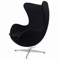 кресло arne jacobsen style egg chair черное во Владикавказе