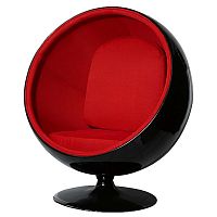 кресло eero ball chair черно-красное во Владикавказе