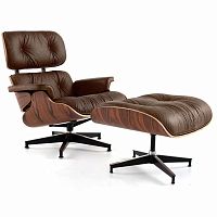 кресло eames style lounge chair & ottoman premium коричневое во Владикавказе