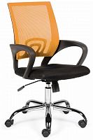 кресло компьютерное спринг(orange - black) база хром / оранжевая сетка / черная ткань во Владикавказе