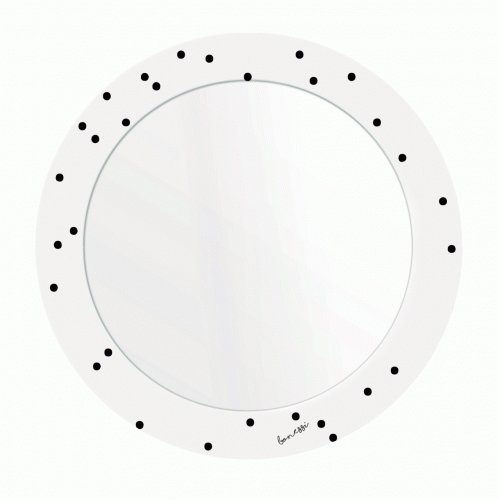 зеркало с рисунком белое круглое черные точки pois во Владикавказе
