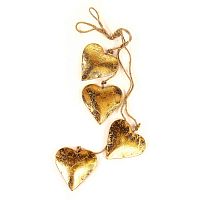 гирлянда новогодняя подвесная сердца золотые golden hearts, 65 см во Владикавказе