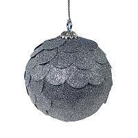 шар новогодний серебряный с блестящими чешуйками paper ball, 10 см во Владикавказе
