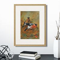 картина: bullfinches and pyrus japonica, 1928г. во Владикавказе
