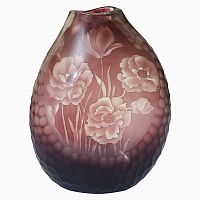 ваза стеклянная bordo (бело-бордовая) во Владикавказе