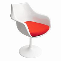 кресло tulip armchair бело-красное шерсть во Владикавказе