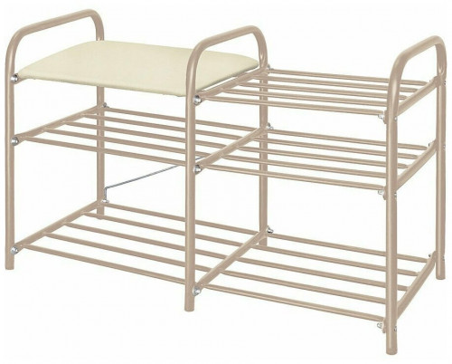 этажерка для обуви inhome эти3 с сиденьем с 3 полками, 790х330х500мм и с нагрузкой до 100 кг, бежевый во Владикавказе