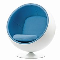 кресло ball chair бело-синее во Владикавказе