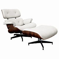 кресло lounge chair & ottoman белое во Владикавказе