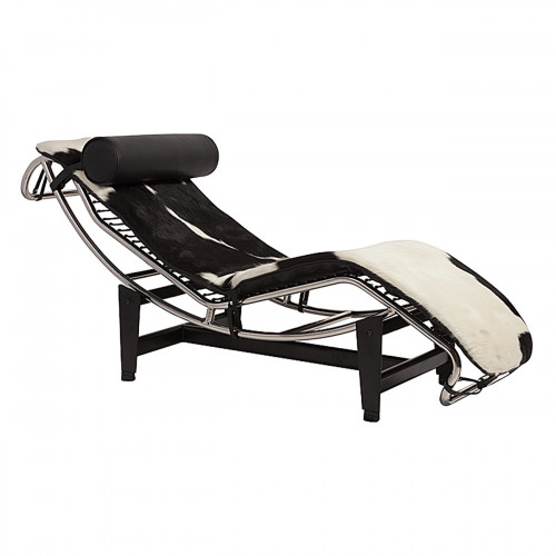 шезлонг chaise longue lc4 черно-белый во Владикавказе