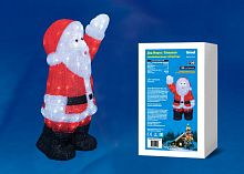 фигурка светодиодная «дед мороз» 38х24x60см (ul-00002332) uld-m3860-120/sta white ip20 xmasman во Владикавказе