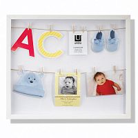 панно с зажимами для 12 фотографий clothesline белое во Владикавказе