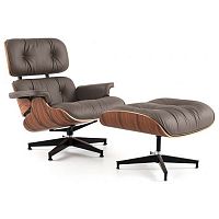 кресло eames style lounge chair кожа коричневое во Владикавказе