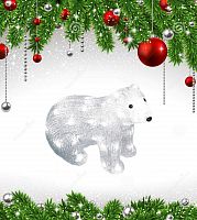 фигурка светодиодная «белый медведь-4» 25x31см (11037) uld-m3125-040/sta во Владикавказе