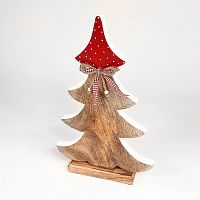 украшение новогоднее большое ель деревянная красная в горошек love tree, 42х27х5 см во Владикавказе