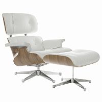 кресло eames style lounge chair & ottoman белое во Владикавказе