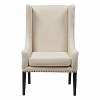 кресло мягкое с ушами белое nailhead fabric armchair во Владикавказе