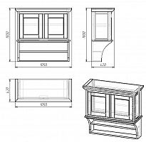 шкафчик навесной с двумя полками провинция с состариванием во Владикавказе