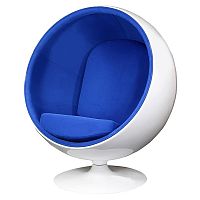 кресло eero ball chair синее с белым во Владикавказе