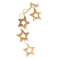 гирлянда новогодняя подвесная звезды деревянные с отверстием wooden stars, 65 см во Владикавказе