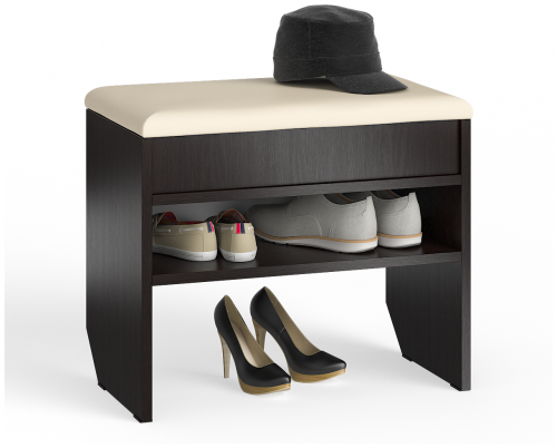 тумба для обуви мд-9 с нишей и мягким сиденьем, цвет венге во Владикавказе