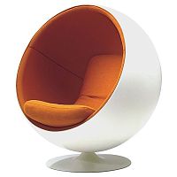 кресло eero ball chair бело-оранжевое во Владикавказе