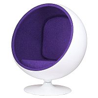 кресло eero ball chair бело-фиолетовое во Владикавказе