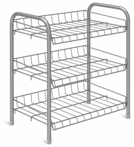 этажерка для обуви nika эт4 с тремя полками 460х280х520 мм, серый во Владикавказе