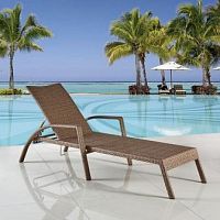 Шезлонг-лежак из искуственного ротанга Light Brown
