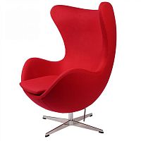 кресло arne jacobsen style egg chair красная шерсть во Владикавказе