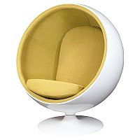 кресло eero ball chair бело-горчичное во Владикавказе