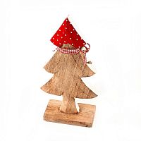 украшение новогоднее ель деревянная красная в горошек love tree, 28х12х6 см во Владикавказе