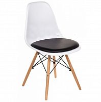 стул деревянный pc-011 белый / черный (eames style) во Владикавказе