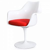 стул eero saarinen style tulip armchair красная подушка во Владикавказе