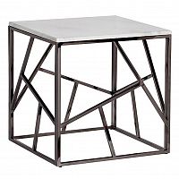 стол журнальный black chrome cube 55*55*56 см хром, белый во Владикавказе